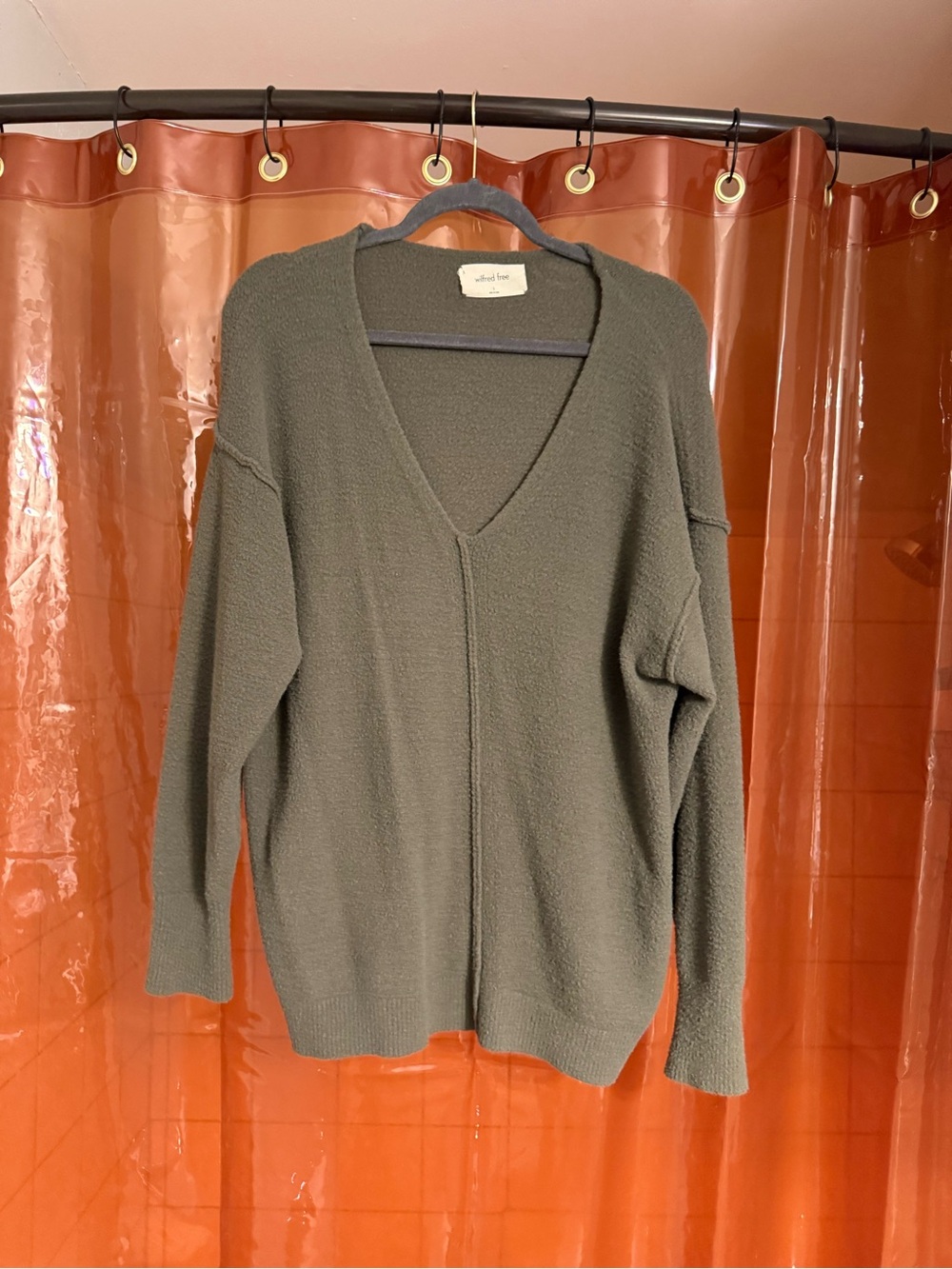 Wilfred Olive V-Neck Relaxed Knit Sweater